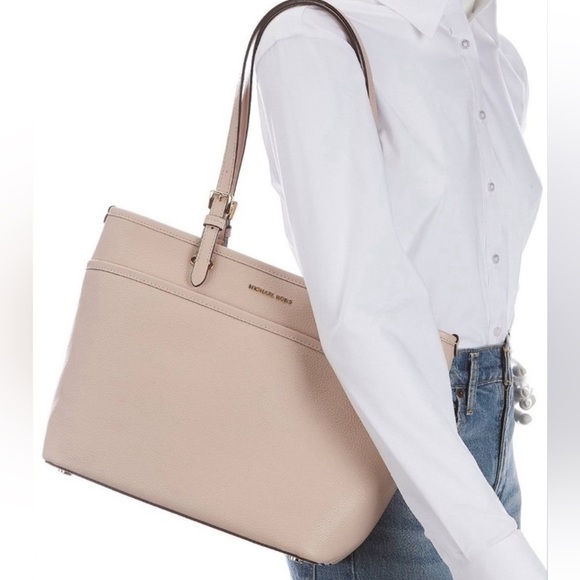 MICHAEL Michael Kors Handbag Winston Leather Zip Pocket Tote Soft Pink AUTHENTIC - Picture 10 of 12